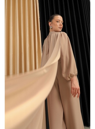 Beige - Jumpsuit - Melike Tatar