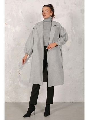 Grey - Coat - Melike Tatar