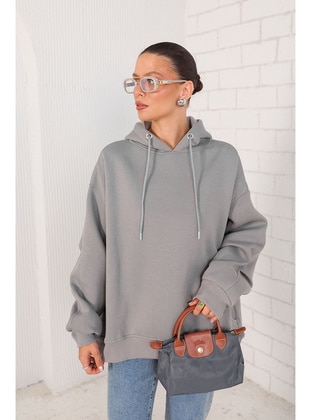 Grey - Sweat-shirt - Melike Tatar