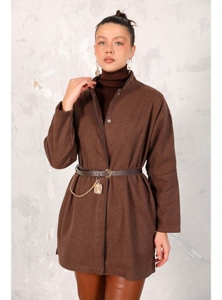 Brown - Coat - Melike Tatar