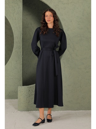 Navy Blue - Modest Dress - Melike Tatar