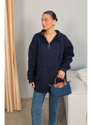 Navy Blue - Cardigan - Melike Tatar