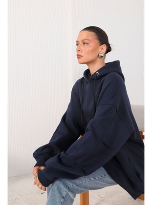 Navy Blue - Sweat-shirt - Melike Tatar