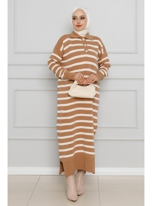 Milky Brown - Knit Dresses - Sevitli