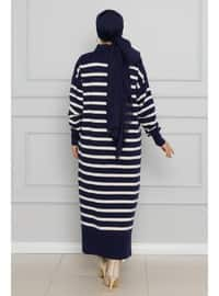 Navy Blue - Knit Dresses