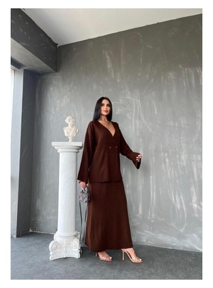 Brown - Knit Suits - Maymara