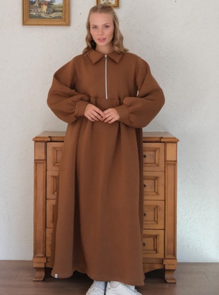 Milky Brown - Modest Dress - Ceylan Otantik