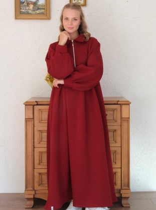 Burgundy - Modest Dress - Ceylan Otantik