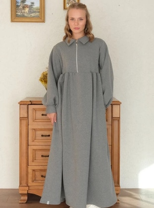 Grey - Modest Dress - Ceylan Otantik