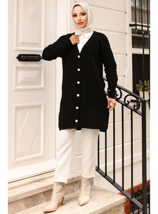 Black - Knit Cardigan - Benguen