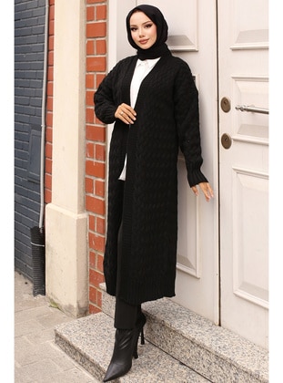 Black - Knit Cardigan - Benguen