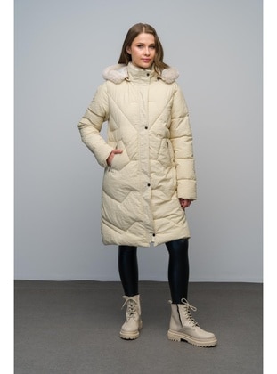 Beige - Puffer Jackets - Olcay