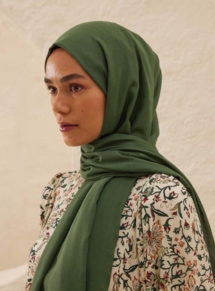 Dark Green - Plain - Shawl - FRESHSCARFS