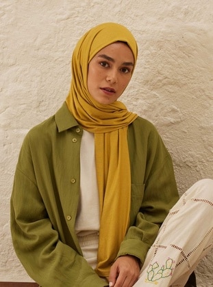 Yellow - Plain - Shawl - FRESHSCARFS