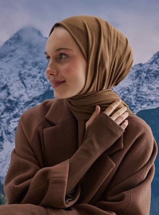 Brown - Plain - Shawl - FRESHSCARFS