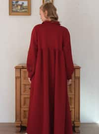 Burgundy - Modest Dress