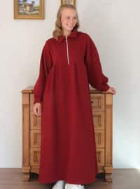 Burgundy - Modest Dress