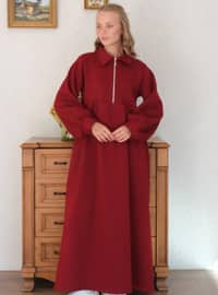 Burgundy - Modest Dress