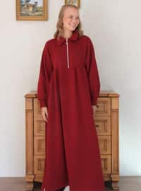 Burgundy - Modest Dress