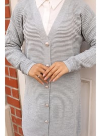 Grey - Knit Cardigan