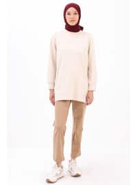 Ecru - Crew neck - Tunic