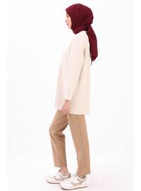 Ecru - Crew neck - Tunic