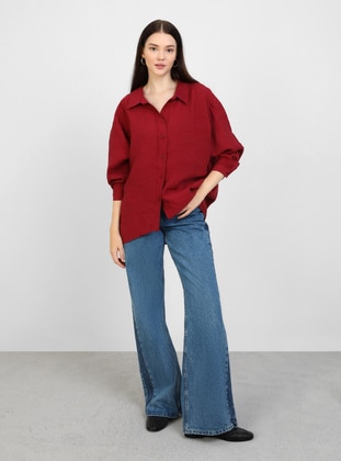 Burgundy - Blouses - Modanisa Mood