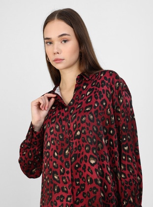 Leopard Patterned - Blouses - Modanisa Mood