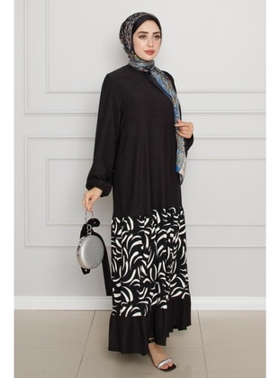 Black - Modest Dress - Sevitli