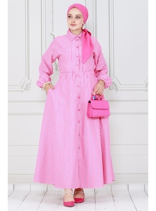 Pink - Modest Dress - Sevitli