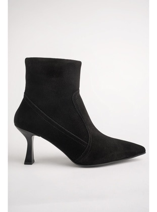 Black - Suede - Boots - Muggo