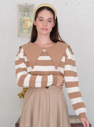 Milky Brown - Knit Sweaters - Ceylan Otantik