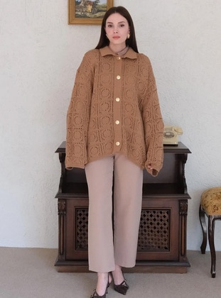 Milky Brown - Knit Cardigan - Ceylan Otantik