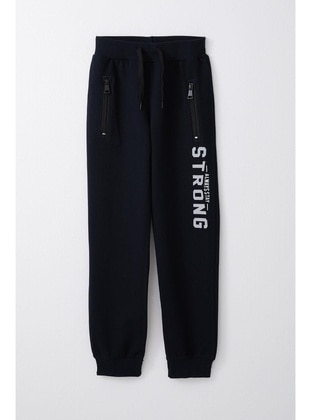 Navy Blue - 350gr - Boys` Sweatpants - Breeze Girls&Boys