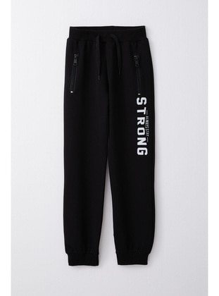 Black - 350gr - Boys` Sweatpants - Breeze Girls&Boys