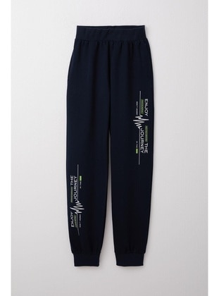 Navy Blue - 350gr - Boys` Sweatpants - Breeze Girls&Boys