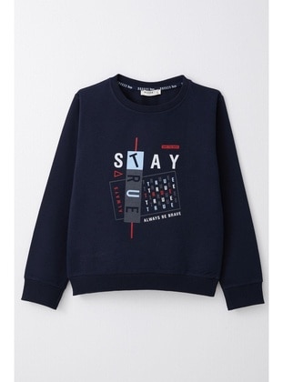 Navy Blue - 350gr - Boys` Sweatshirt - Breeze Girls&Boys