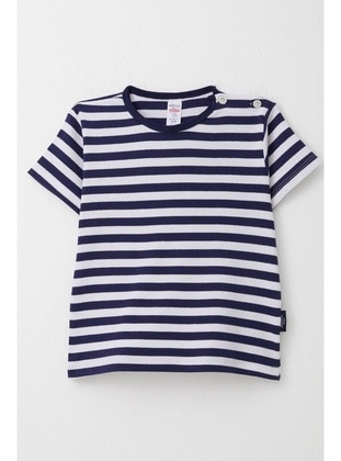 Navy Blue - 150gr - Boys` T-Shirt - Breeze Girls&Boys