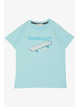 Light Blue - 150gr - Boys` T-Shirt - Breeze Girls&Boys