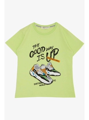 Light Green - 150gr - Boys` T-Shirt - Breeze Girls&Boys