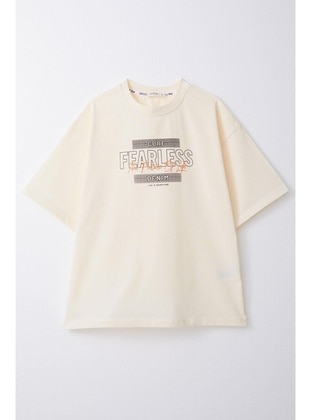 Cream - 150gr - Boys` T-Shirt - Breeze Girls&Boys