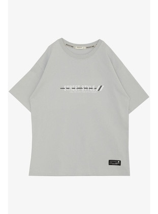 Light Gray - 150gr - Boys` T-Shirt - Breeze Girls&Boys