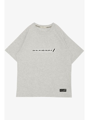 Light Gray - 150gr - Boys` T-Shirt - Breeze Girls&Boys