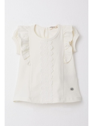 Cream - 150gr - Girls` T-Shirt - Breeze Girls&Boys