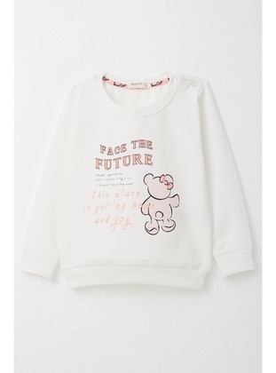 Ecru - 300gr - Girls` Sweatshirt - Breeze Girls&Boys