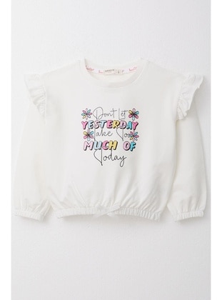 Ecru - 300gr - Girls` Sweatshirt - Breeze Girls&Boys