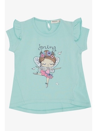 Sea Green - 150gr - Girls` T-Shirt - Breeze Girls&Boys