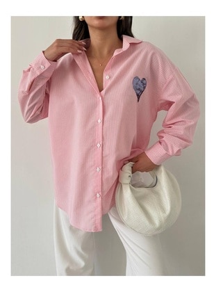 Pink - Blouses - Maymara