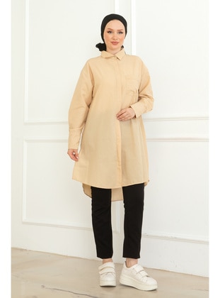 Beige - Blouses - Maymara