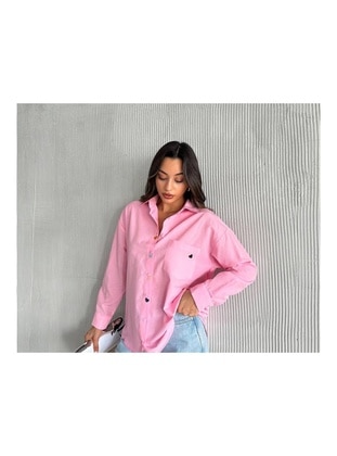 Pink - Blouses - Maymara